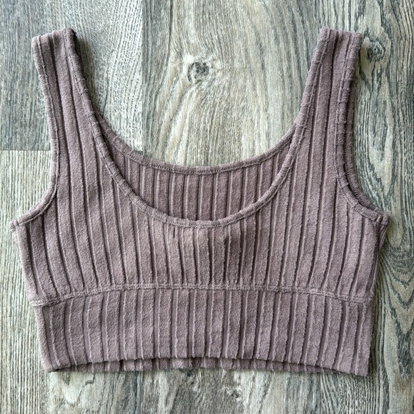 Z Supply Bra Brown Zoe Silky Rib Tank Bra Size Small Loungewear Z Lounge - Picture 6 of 7